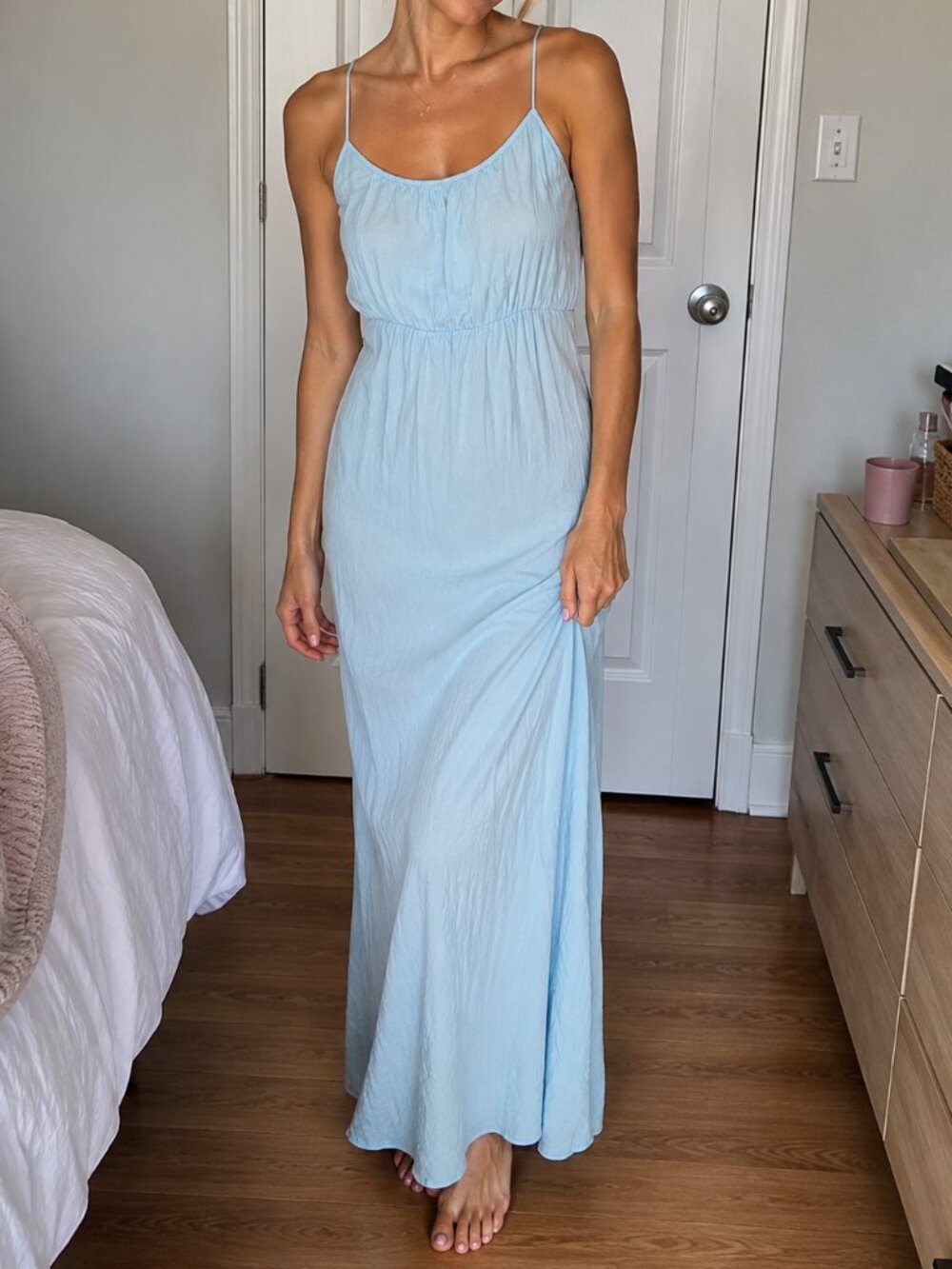 Zara Trafaluc Blue Maxi Dress | Flowy Romantic Maternity, Bridesmaid & Prom Dres